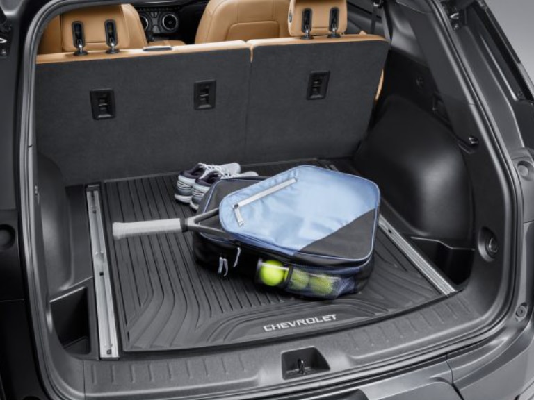 Premium All-Weather Cargo Area Mat in Jet Black with Chevrolet Script (for vehicles with Cargo Rails)/