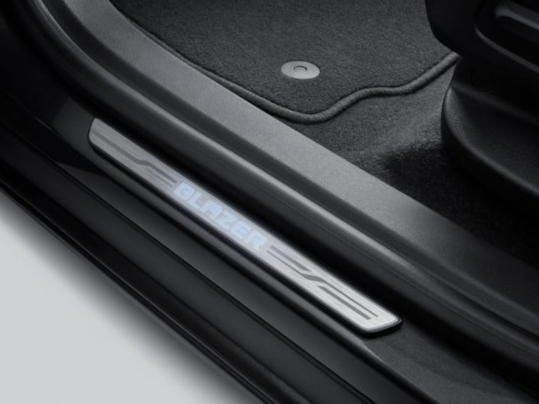 Illuminated Front Door Sill Plates with Blazer Script/