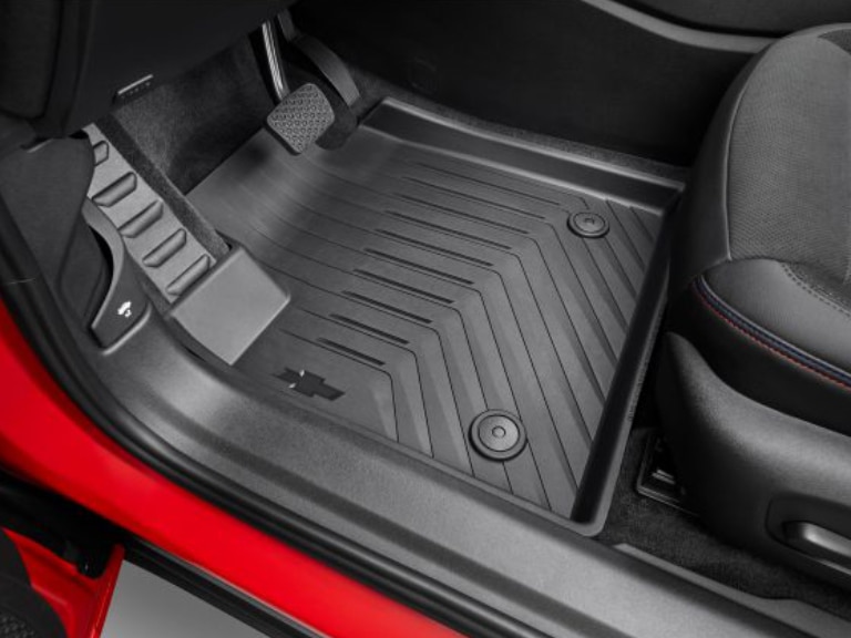 First- and Second-Row Premium All-Weather Floor Liners in Jet Black with Bowtie Logo/
