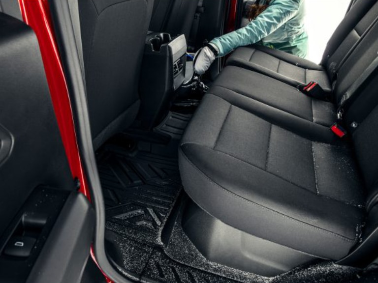 Crew Cab Second-Row Interlocking Premium All-Weather Floor Liner in Jet Black/