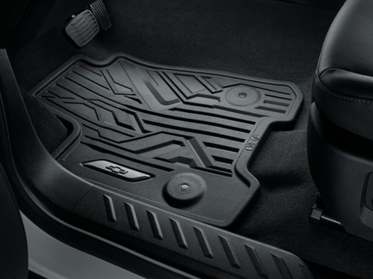 First-Row Premium All-Weather Floor Mats in Jet Black with Bowtie Logo/