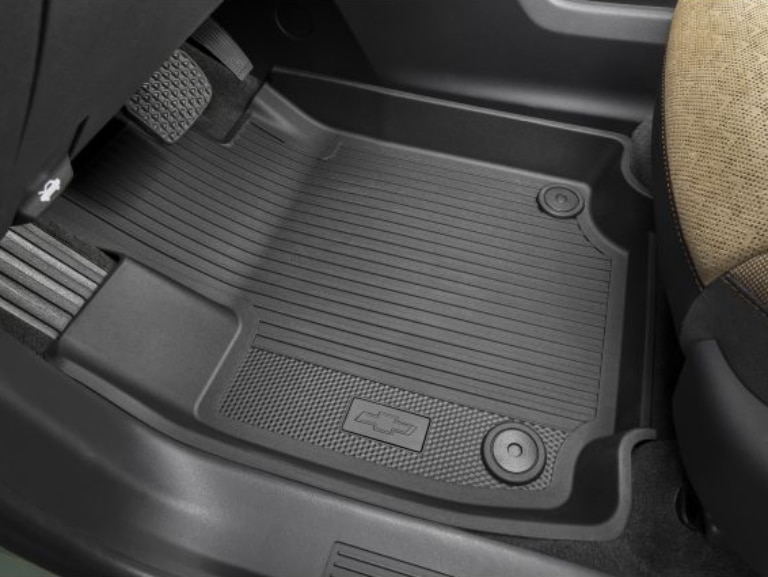 First-Row Premium All-Weather Floor Liners in Jet Black with Bowtie Logo/