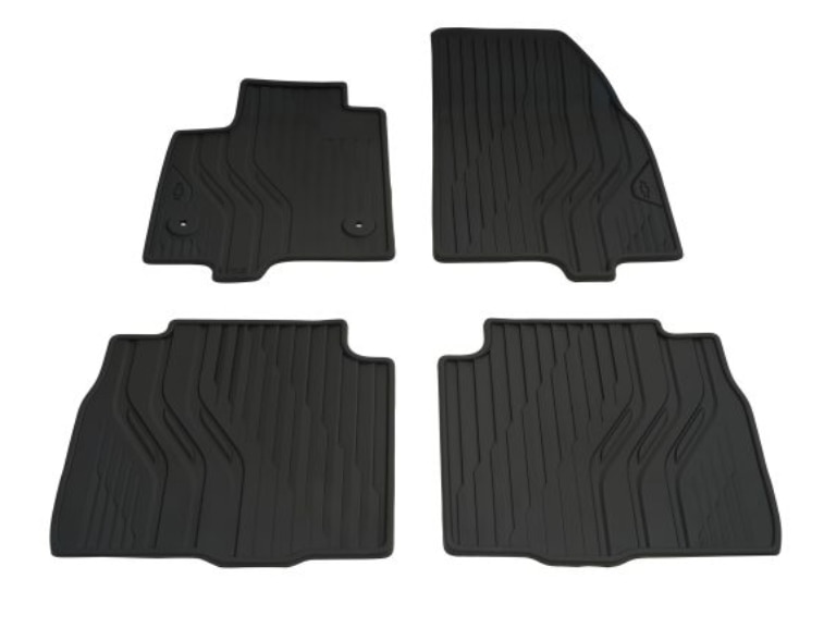 First- and Second-Row Premium All-Weather Floor Mats in Jet Black with Bowtie Logo/