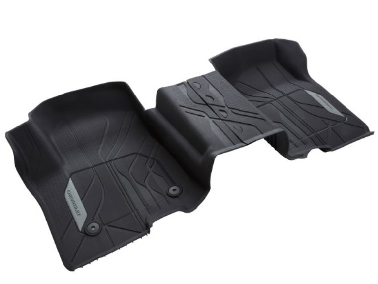 First-Row Interlocking Premium All-Weather Floor Liner in Jet Black with Chevrolet Script (for Models without Center Console)/