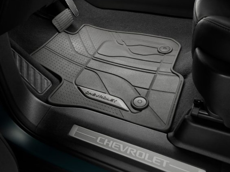 First-Row Premium All-Weather Floor Mats in Jet Black with Chevrolet Script/