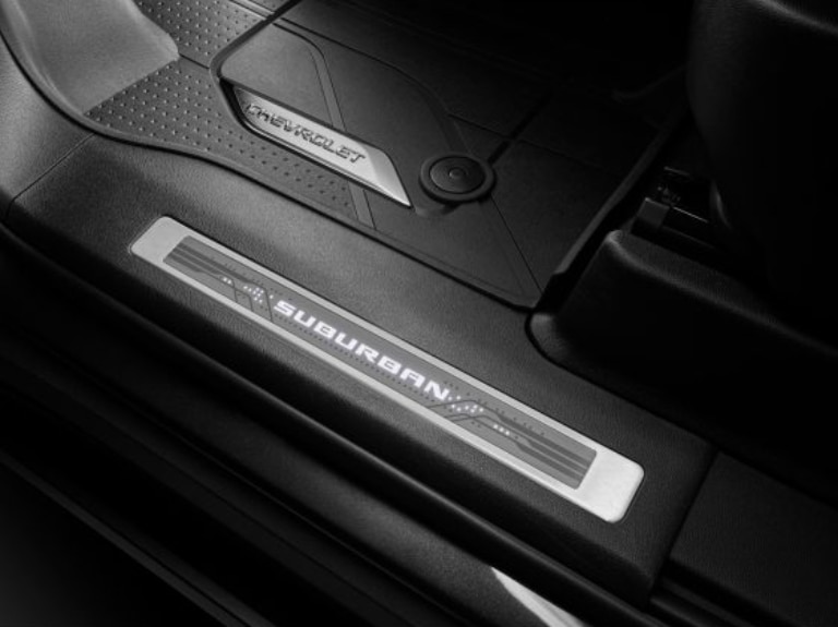 Illuminated Front and Rear Door Sill Plates with Suburban Script/