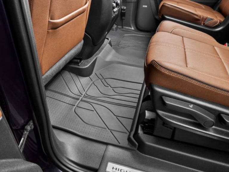 Second-Row Interlocking Premium All-Weather Floor Liners in Jet Black/