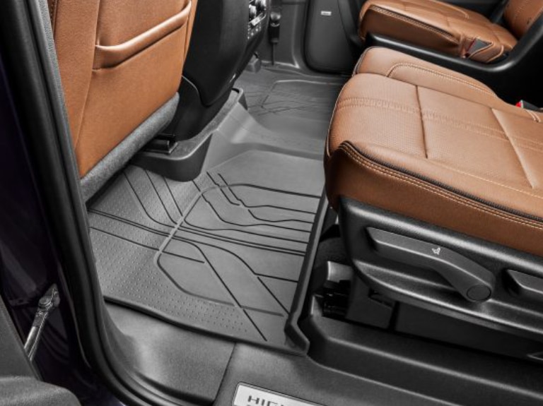 Second-Row Interlocking Premium All-Weather Floor Liners in Jet Black/