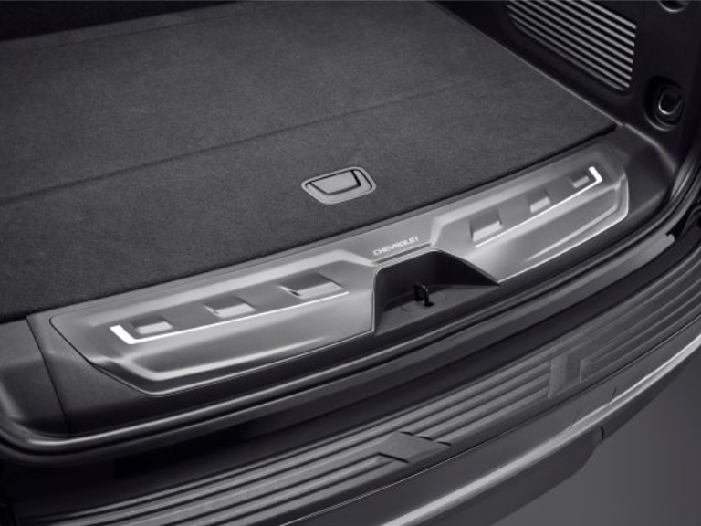 Illuminated Cargo Sill Plate in Jet Black with Chevrolet Script/