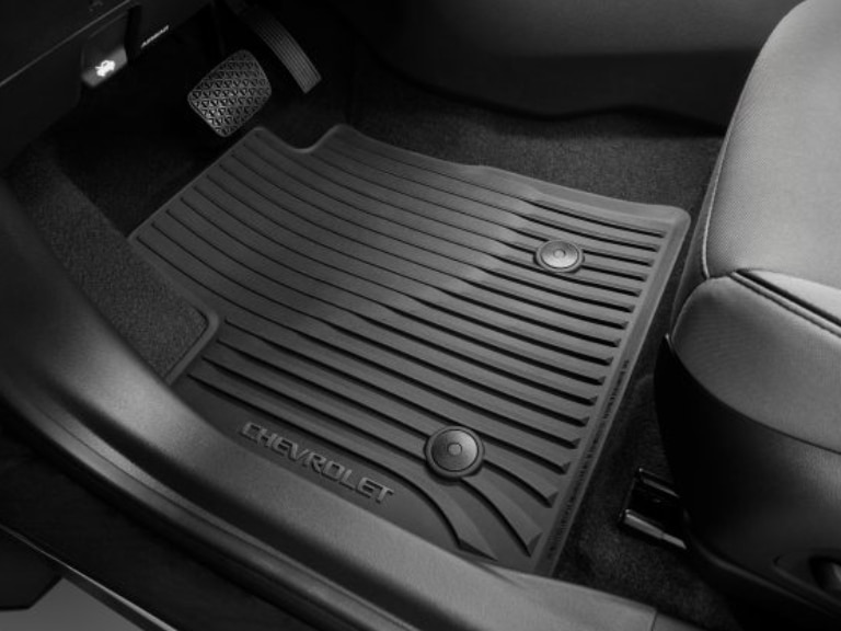 First- and Second-Row Premium All-Weather Floor Mats in Jet Black with Chevrolet Script for FWD Models/