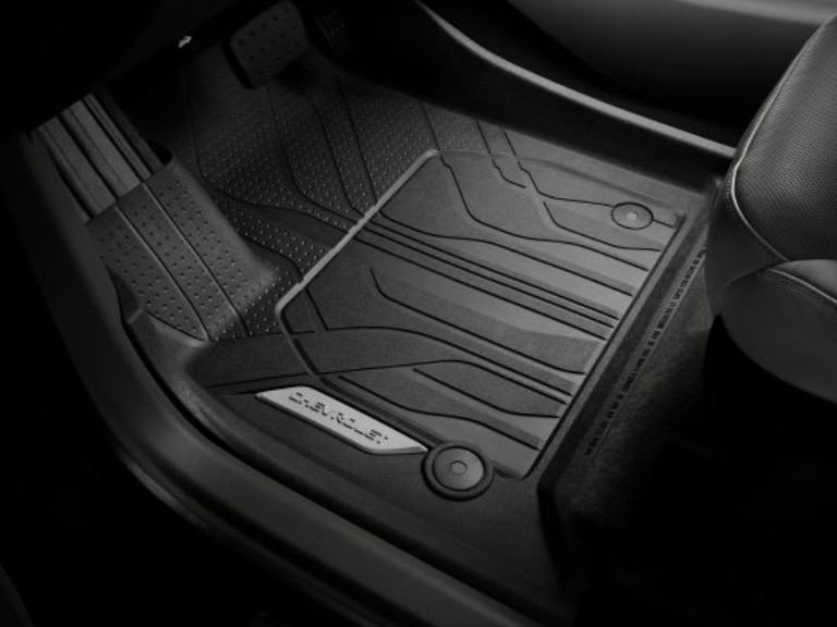 First-Row Premium All-Weather Floor Liner in Jet Black with Chevrolet Script/