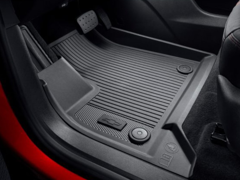 First-Row Premium All-Weather Floor Liners in Jet Black with Bowtie Logo/