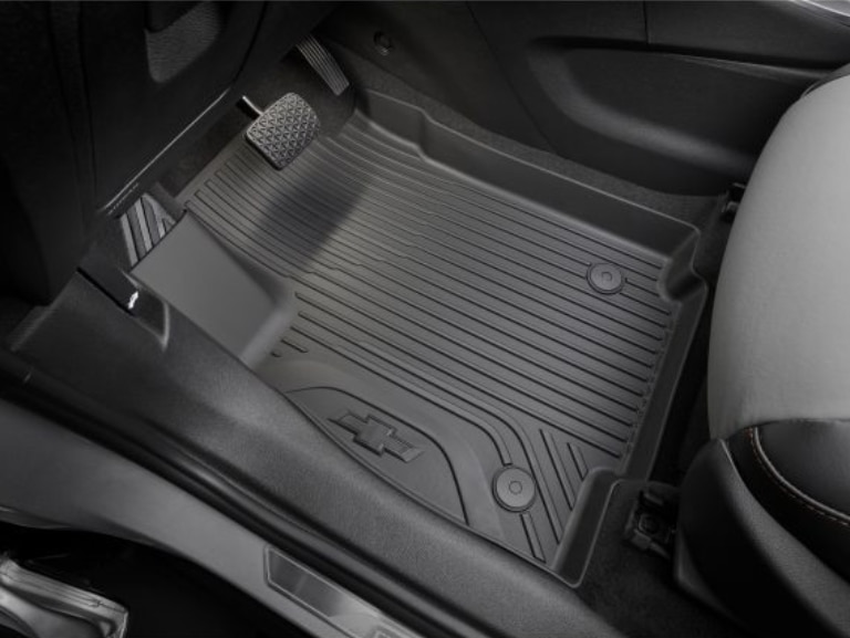 First- and Second-Row Premium All-Weather Floor Liners in Jet Black with Bowtie Logo/