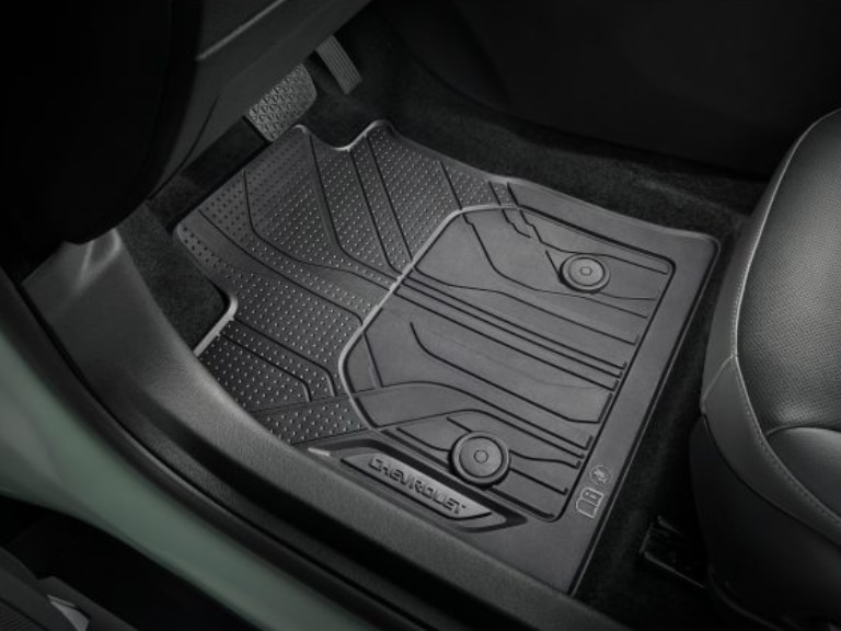 First- and Second-Row Premium All-Weather Floor Mats in Black with Chevrolet Script/