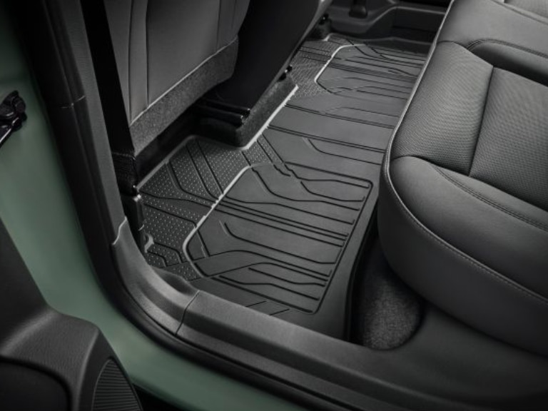 First- and Second-Row Premium All-Weather Floor Mats in Black with Chevrolet Script/