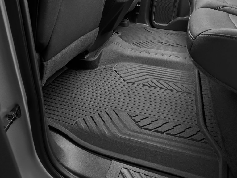 Crew Cab Second-Row Interlocking Premium All-Weather Floor Liner in Jet Black for AT4/Z71/
